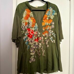ANTHROPOLOGIE PLUS Eliana Embroidered Top from TINY size 3X